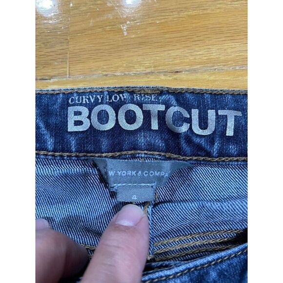 New York & Company Jeans Womens Size 4 Blue Curvy Low Rise Bootcut Denim - Picture 3 of 9